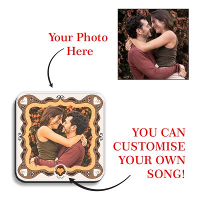 Personalized Musical Fridge Magnet Custom with Photo & Any Song Anniversary & Birthday Gift for Girlfriend, Boyfriend, Husband & Wife Playable Song Magnet